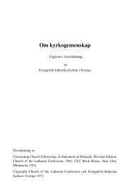 Om kyrkogemenskap - Evangelisk-lutherska kyrkan i Sverige