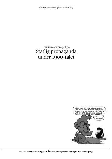 Svenska exempel på statlig propaganda under 1900-talet - papelito.se