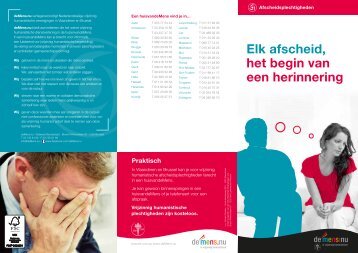 Elk afscheid, het begin van een herinnering - Unie Vrijzinnige ...