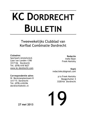 Clubblad 19, 27 mei 2013 - KC Dordrecht