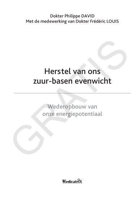 Herstel van onszuur-Basen Evenwicht - Editions marco pietteur