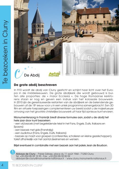 Praktische gids - Office du Tourisme de Cluny