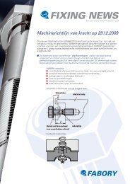 Machinerichtlijn van kracht op 29.12.2009 - Fabory