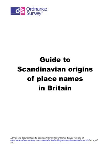 Guide to Scandinavian origins of place names in ... - Ordnance Survey