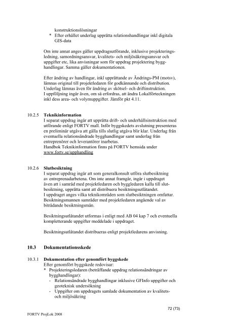 Handbok ProjLok 3/2008 - Fortifikationsverket