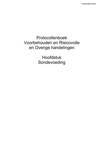 Protocollenboek Voorbehouden en Risicovolle en Overige ...