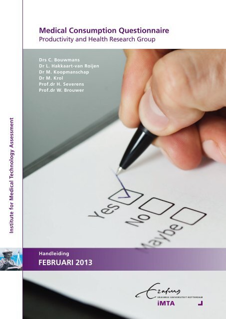 Medical Consumption Questionnaire FEBRUARI 2013