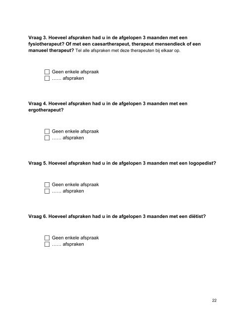 Medical Consumption Questionnaire FEBRUARI 2013