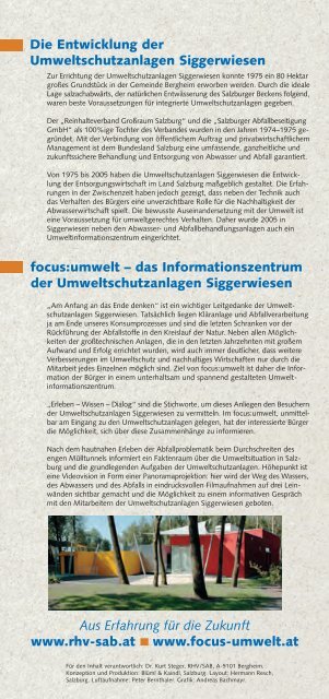 Informationsfolder Siggerwiesen - Umweltschutzanlagen ...