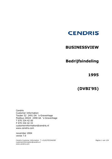 BUSINESSVIEW Bedrijfsindeling 1995 (DVBI'95) - Cendris