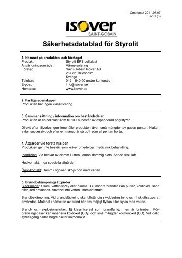 Styrolit EPS-cellplast - Isover