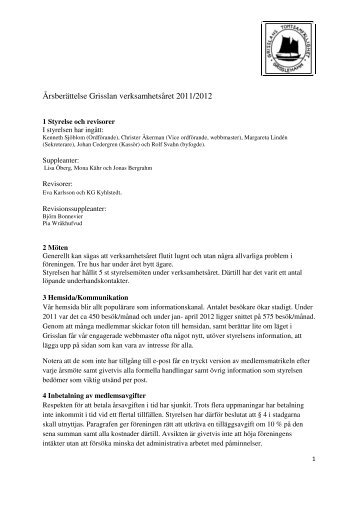 Årsberättelse Grisslan verksamhetsåret 2011/2012 - grisslan.com