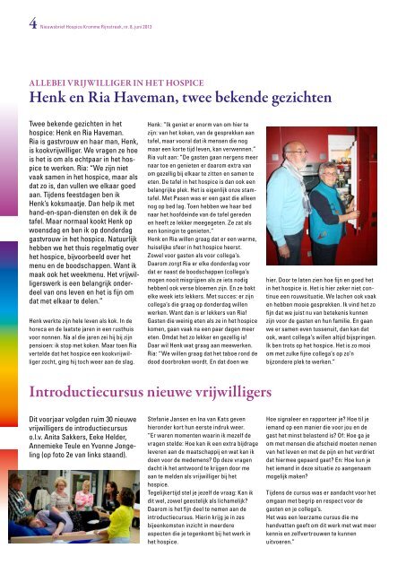 Download Nieuwsbrief nr.8 - Hospice Kromme Rijnstreek