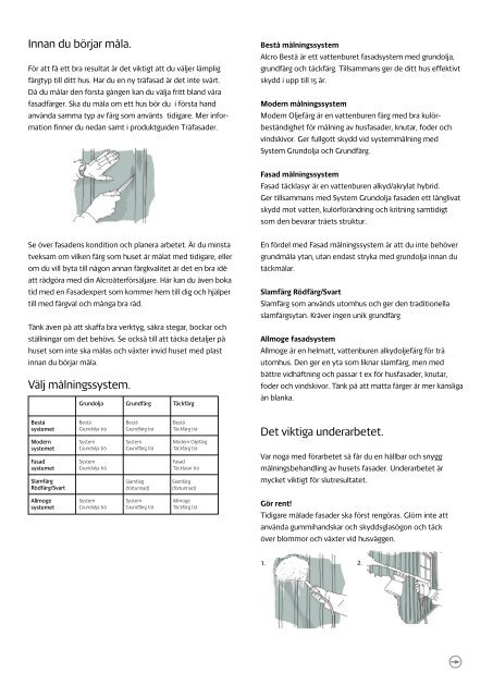 Arbetsråd Måla träfasader (pdf) - Alcro