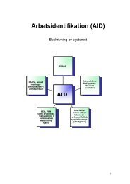 Arbetsidentifikation (AID) (pdf) - Sveriges Kommuner och Landsting