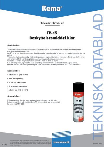 teknisk datablad - Kema