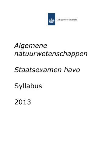 Algemene natuurwetenschappen syllabus (56Kb, pdf) - DUO