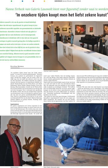 'In onzekere tijden koopt men het liefst zekere kunst' - Galerie Lauswolt