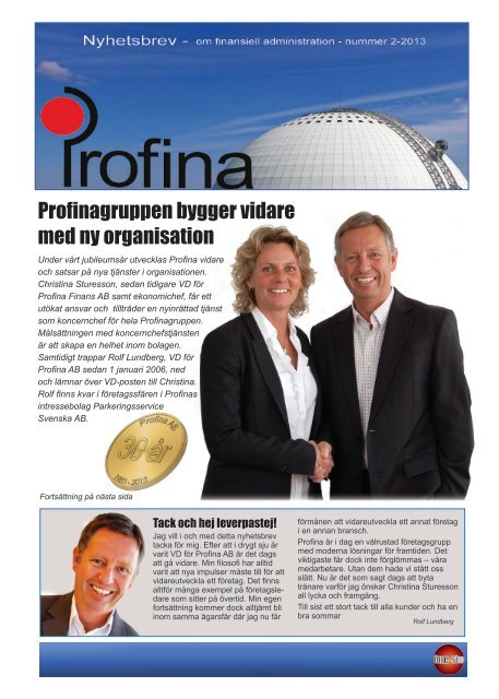 Nyhetsbrev 2, 2013 - Profina