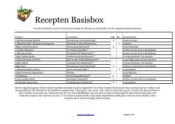 Recepten Basisbox - Streekbox