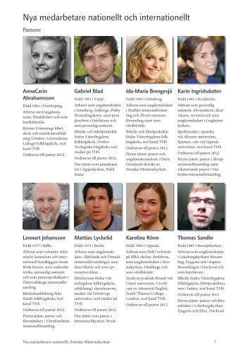 Nya medarbetare i nationell och internationell tjänst - Gemensam ...