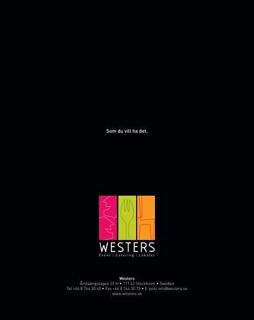 Westers Cateringmeny 2011-2013