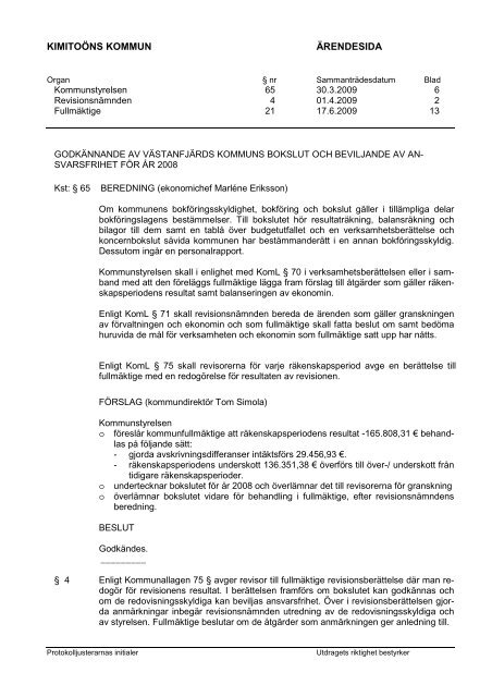 Fge-Protokoll 2-2009, 17.6.2009 - Kimitoön kommun