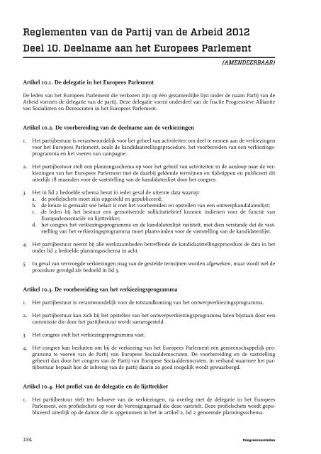 Statuten en reglementen* - PvdA