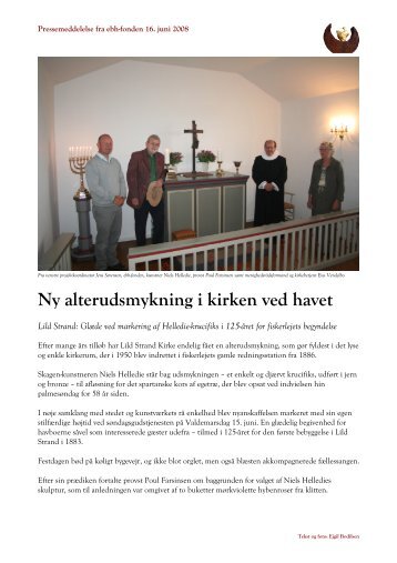 Ny alterudsmykning i kirken ved havet - Han Herred Havbåde