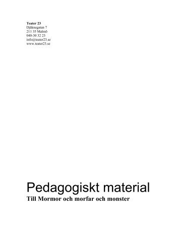 Pedagogiskt material - Teater 23