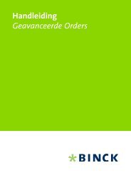 Handleiding Geavanceerde Orders - Binck