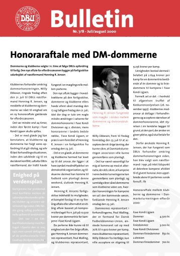 Honoraraftale med DM-dommerne - DBU