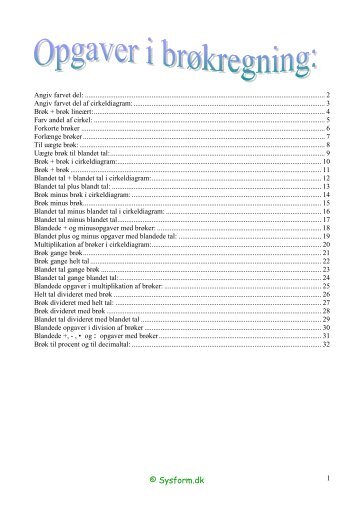 Opgavesamling i brøkregning.pdf - Sysform