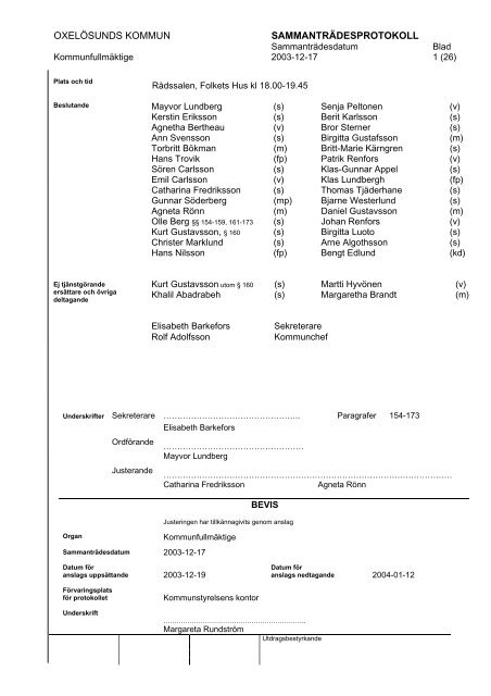 2003-12-17 - Oxelösunds kommun