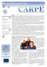 Nyhetsblad nr 1 2011 - Projekt CARPE