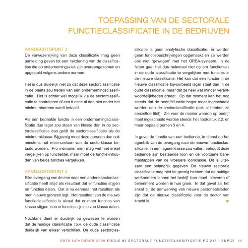 SECTORALE FUNCTIECLASSIFICATIE PC 218 - ANPCB - BBTK