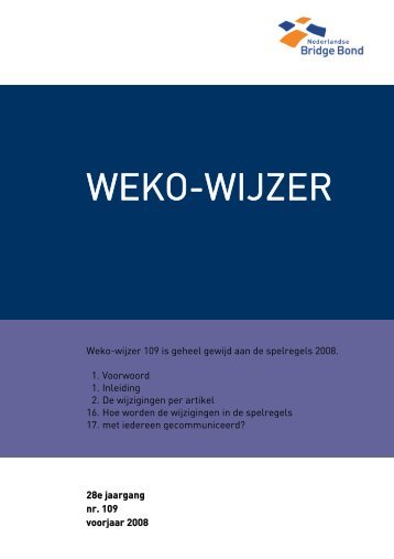 WEKO-WIJZER - Nederlandse Bridge Bond