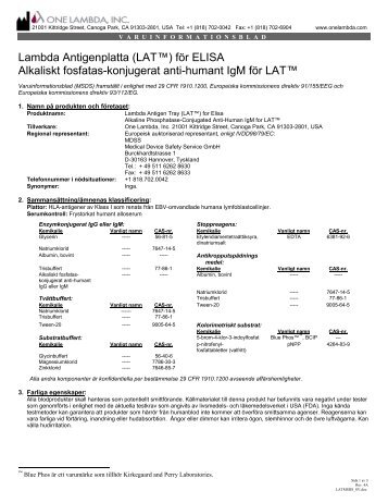 Lambda Antigenplatta (LAT™) för ELISA Alkaliskt ... - One Lambda