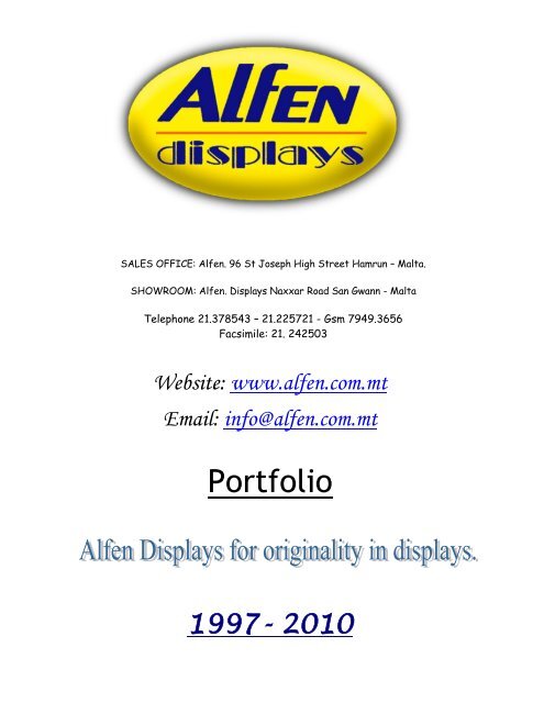 office: 114 st joseph high street hamrun – malta - Alfen Displays