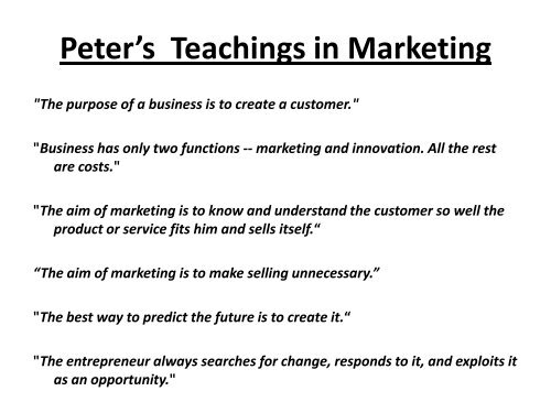 Peter Drucker: Grandfather of Modern Marketing