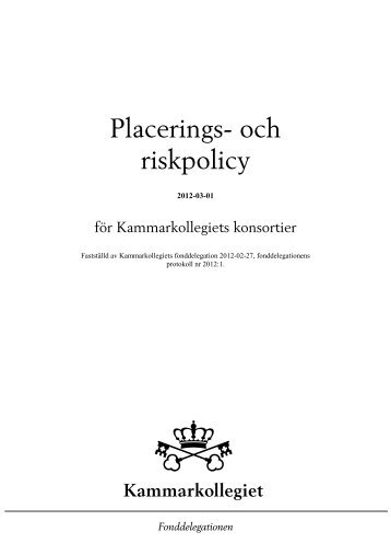 Placeringspolicy - Kammarkollegiet