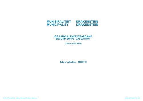 MUNISIPALITEIT DRAKENSTEIN MUNICIPALITY DRAKENSTEIN