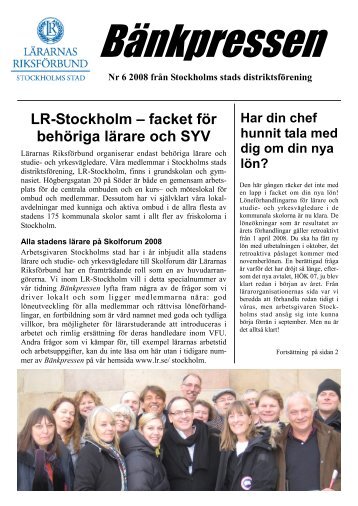 LR-Stockholm – facket för behöriga lärare och SYV - Lärarnas ...