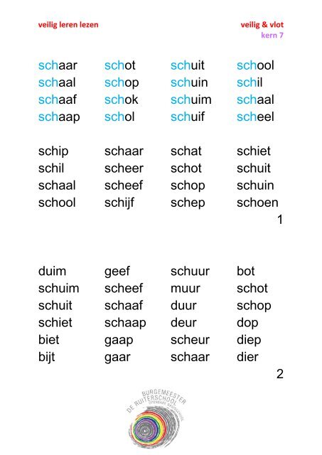 Kern 7:veilig en vlot. - Burg. de Ruiterschool