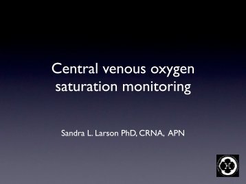 Central venous oxygen saturation monitoring