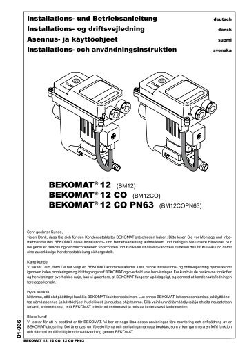 BEKOMAT® 12 (BM12) BEKOMAT® 12 CO PN63 (BM12COPN63)