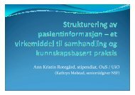 Foredrag av Ann Kristin Rotegård - Konferanser