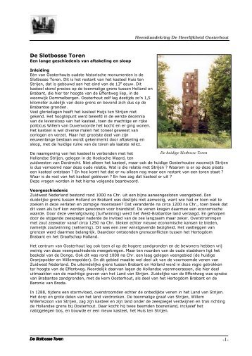 -1- De Slotbosse Toren - Heemkundekring De Heerlijkheid Oosterhout