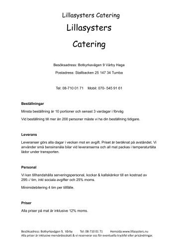 Lillasysters Catering