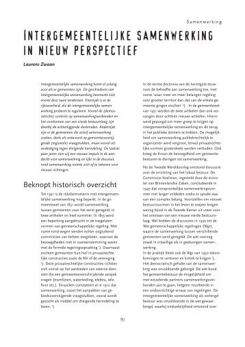 Intergemeentelijke samenwerking in nieuw perspectief - Shared ...